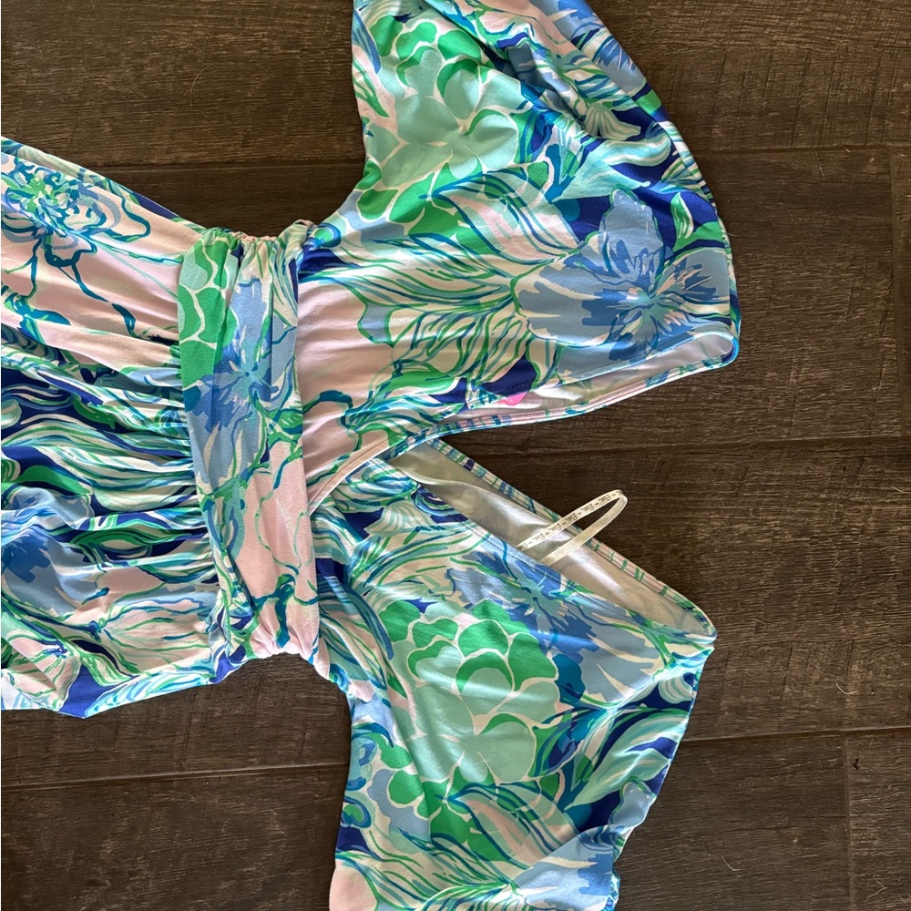 Floral Maxi Dress in Blue and Green - Picture 2 of 4
